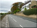 Wide cycle lane on the A58 leaving Littleborough in OL15 0JS