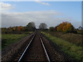Oxford-Worcester line towards Worcester in WR10 2PE