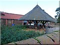 Thatched farm building in West Newton, Norfolk in PE31 6AY