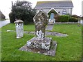 Celtic cross and milestone at Crows-an-wra in TR19 6HT