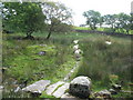 Footbridge and steps on the path east of Bron Manod in LL41 4AU