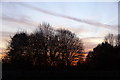Sunset from Horton Park car park in KT19 8AP