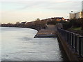 Thames river bank at Thamesmead in SE28 8FX