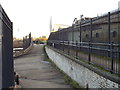 Thames Path at Crossness sewage works, near Thamesmead in Thamesmead East Ward