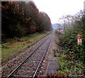 Single-track railway from Ynyswen station towards Treherbert station in CF42 5BA