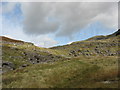 The path rising to the col above Llyn Du Bach in LL41 3LZ