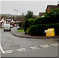 Yellow grit/salt box on a Lisvane corner, Cardiff in CF14 0UE