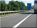 Approaching Junction 15 on the M4 motorway eastbound in SN3 6GE