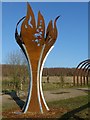 Flame sculpture in the Memorial Garden in NG3 5XE