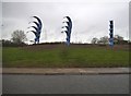 Sculptures on the A414 roundabout, Hemel Hempstead in HP2 4ZB