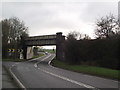 Midland main line railway crosses the A6 in LE8 0WL