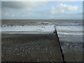Pebbly beach and groyne, Hornsea in HU18 1TH