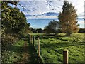 Path heading alongside Hitch Copse in OX13 6QQ