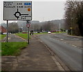 Directions sign alongside the A48 Chepstow Road near Langstone in NP18 2LX