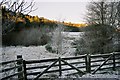 Farm gate with Creag a' Ghiubhais looking towards Garth in PH15 2LH