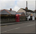 Red phonebox, Hawarden Road, Caergwrle, Flintshire in LL12 9DH