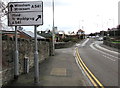 A541 directions sign facing the A550, Caergwrle, Flintshire in LL12 9BQ