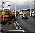 Wrexham Road directions sign, Cefn-y-bedd, Flintshire in LL12 9DH
