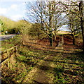 Public footpath on the east side of the A361, Fulbrook, West Oxfordshire in OX18 4BZ