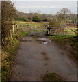 Gate across a farm access road, Lisvane, Cardiff in CF14 0UF