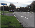 Motorways direction sign alongside the B4245 in Magor, Monmouthshire in NP26 3GF