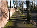 Wall and pavement, Springkell Avenue in G51 1PH
