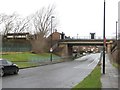 Metro bridge crossing Wansbeck Road, Gosforth in NE3 3PN