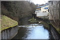River Ebbw Fach behind disused Railway Inn in NP13 1PT