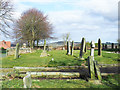 Gravestones at west end of St. Matthew's Church in DH4 6NZ