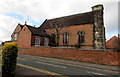 Chapel Lane side of Holy Cross Catholic church, Lichfield in WS14 9BY
