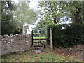 Stile and footpath to Woodhouse in BA22 8FG