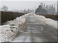 Cleared snow along the road to Bruntingthorpe in LE17 5QJ