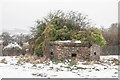 WW2 Pill box, Maiden Newton in snow in DT2 0BU