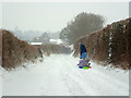Snow falling above Eastbrook in TA3 7BP