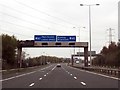 Sign gantry over the M65 in PR5 6AQ