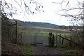 North Downs Way. Gate near Poor's Field in RH3 7BP