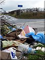 Fly tipping at the junction of Back Lane and Greasbrough Lane in S62 7DR