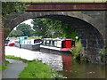 Narrowboats next to Allanson Hall Bridge No 70 in PR6 9SJ