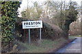 Preston Village Name sign on Back Lane in SG4 7TS