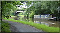 Narrowboat next to Railway Bridge No 74a in PR6 0QG