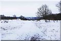 Snow-covered footpath, Burlish Top Nature Reserve, Stourport-on-Severn in DY13 8LL