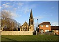 Grassed area and St. Peter's church, Bentley in DN5 0AA