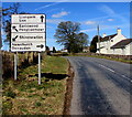 Four-way directions sign in Gaerllwyd, Monmouthshire in NP16 6AS