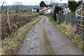 Rhymney Valley Ridgeway Walk on lane to Heol Fawr in Nelson Community