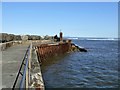 Staithes Harbour breakwater and light in TS13 5BY