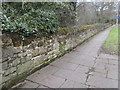 Roadside wall in Arrowe Park Road, Woodchurch in CH61 7US
