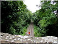 Railway worker on the line below Robin Hood Overbridge near Iron Acton in BS36 2NS