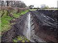 Newly cut drainage ditch at Boundary Farm, Gravel Lane in PR9 8BX