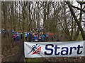 Competitors assembled at the start in Chetwynd's Coppice in WS15 1AW