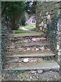 Entrance steps to Church of Saint Tysilio, Llandissilio in Llandissilio West Community